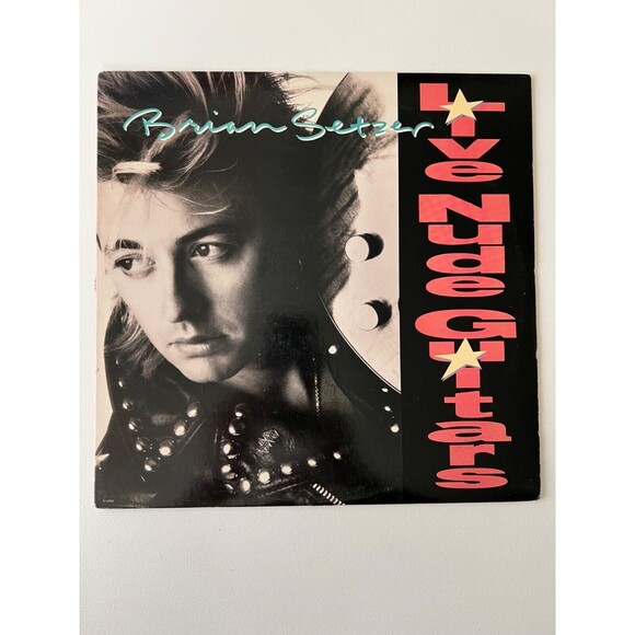 Brian Setzer Live Nude Guitars LP 1988 EMI E1-46963 Original Inner Sleeve EX - Picture 1 of 9